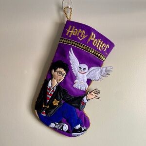 Vintage 2001 Harry Potter 20" Quilted Felt Christmas Stocking with Hedwig